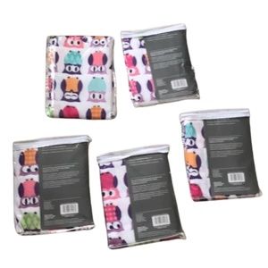 FIVE Curtain Panels of OWL 0533643 Curtains drapes Little Girls Bed Room Fabric